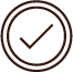 Icon of a check mark inside a circle.